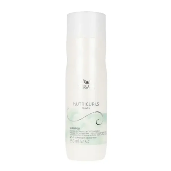 Wella Nutricurls Waves Shampoo 250ml - Nourishing & Defrizzing Formula for Soft, Defined Waves