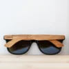 Eco-Friendly Bamboo Wood Classic Style Sunglasses with Silver Mirrored Polarized Lenses - UV400 Protection & Stylish Design