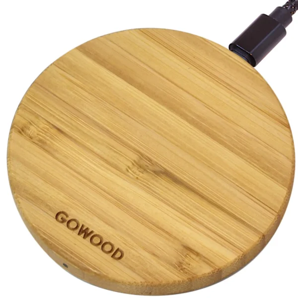 15W Fast Charge Bamboo Wood Wireless Charger Eco-Friendly & Ultra-Light for Qi-Enabled Devices