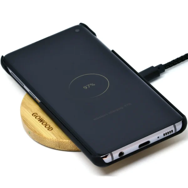 15W Fast Charge Bamboo Wood Wireless Charger Eco-Friendly & Ultra-Light for Qi-Enabled Devices