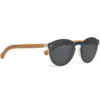 Round Bamboo Wood Sunglasses with Special One-Piece Polarized Dark Grey Lens Stylish & Eco-Friendly Protection for Men and Women