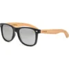 Eco-Friendly Bamboo Wood Classic Style Sunglasses with Silver Mirrored Polarized Lenses - UV400 Protection & Stylish Design