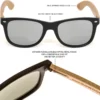 Eco-Friendly Bamboo Wood Classic Style Sunglasses with Silver Mirrored Polarized Lenses - UV400 Protection & Stylish Design