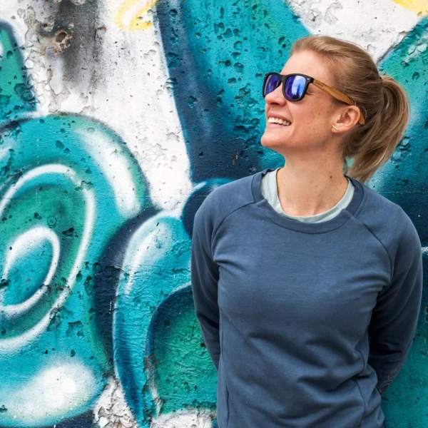 Eco-Friendly Bamboo Wood Classic Sunglasses with Blue Mirrored Polarized Lenses UV400 Protection for Men and Women