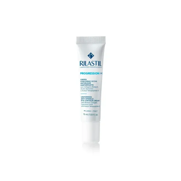 Rilastil Progression (+) Anti-Wrinkle Eye Contour Cream 15ml Targets Fine Lines, Wrinkles, and Dark Circles