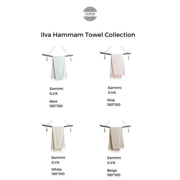 ILVA Turkish Hammam Towel - Luxury Spa & Sauna Towel | 100% Bamboo and Cotton Blend - Quick Dry, Absorbent, Sand-Resistant - White