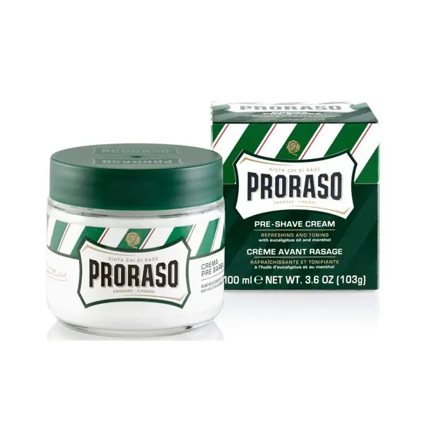 Proraso Green Pre Shave Cream 100ml - Refreshing and Nourishing