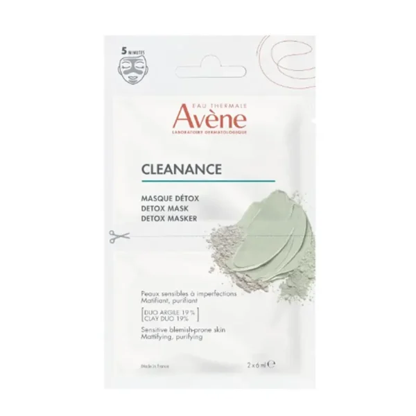 Avene Cleanance Detox Mask - 2 x 6 ml - Purifies & Revitalizes Oily Skin
