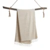 ILVA Turkish Hammam Towel - Beige, Bamboo & Cotton Blend, Quick-Drying & Sand-Resistant, Versatile Spa & Sauna Towel