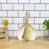 Premium Cream Dustpan & Bamboo Wooden Brush with Synthetic Bristles | Eco-Friendly & Durable Cleaning Set