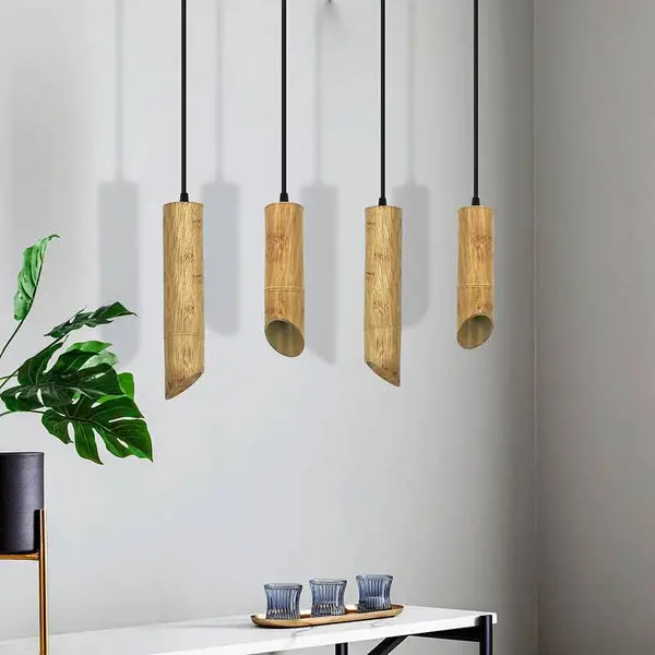 Modern Nordic Hanging Fixture - Long Tube Bamboo GU10 Pendant Lamp