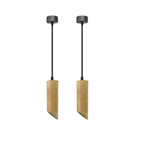 Modern Nordic Hanging Fixture - Long Tube Bamboo GU10 Pendant Lamp
