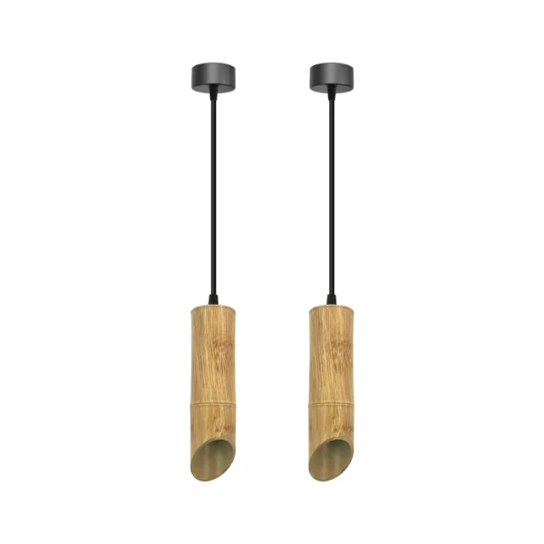 Modern Nordic Hanging Fixture - Long Tube Bamboo GU10 Pendant Lamp