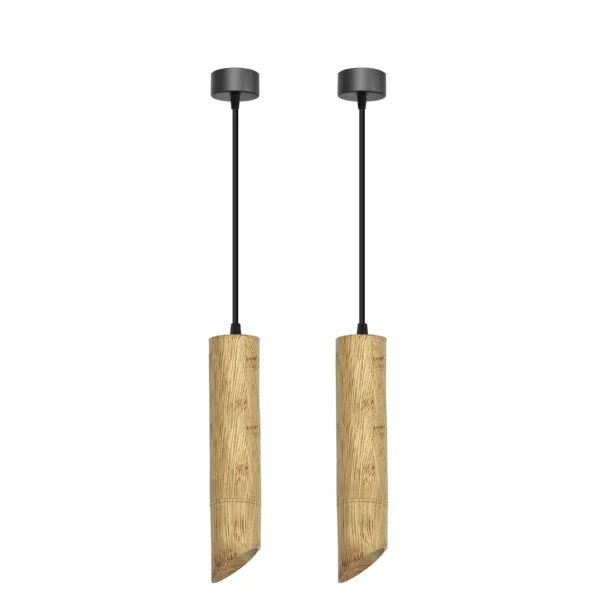 Modern Nordic Hanging Fixture - Long Tube Bamboo GU10 Pendant Lamp