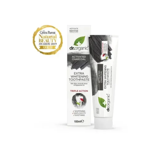 Dr. Organic Charcoal Toothpaste 100ml - Natural Whitening and Cleansing