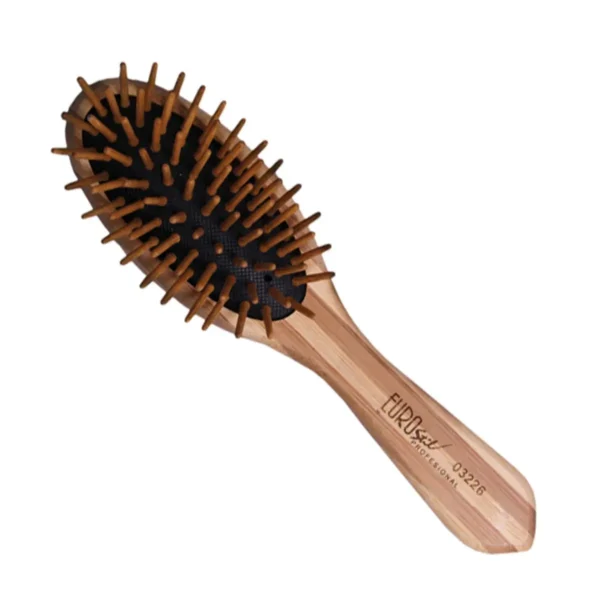 Eurostil Bamboo Oval Hair Brush, Small Size, 1 Unit - Eco-Friendly & Lightweight