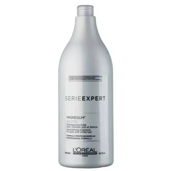 L'oreal Professionnel Silver Shampoo 1500ml - Neutralizes Yellow Tones, Enhances Shine, Large Professional Size