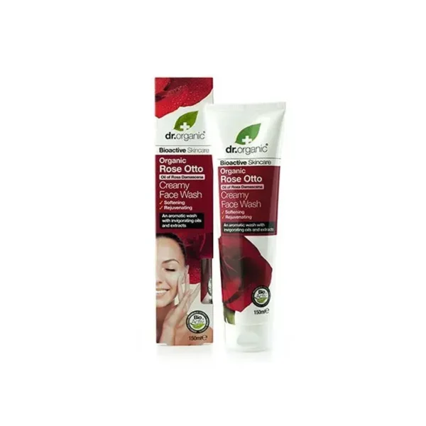 Dr Organic Rose Otto Cream Face Wash 150ml - Nourishing and Cleansing for a Refreshed Complexion