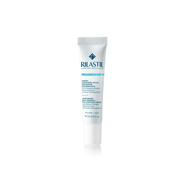 Rilastil Progression (+) Anti-Wrinkle Eye Contour Cream 15ml Targets Fine Lines, Wrinkles, and Dark Circles