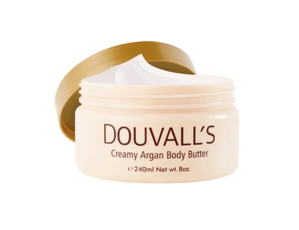 Organic Creamy Argan Body Butter Unscented 240ml - Natural, Non-Toxic, Ultra-Hydrating Skincare