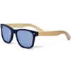 Eco-Friendly Bamboo Wood Classic Style Sunglasses with Silver Mirrored Polarized Lenses - UV400 Protection & Stylish Design