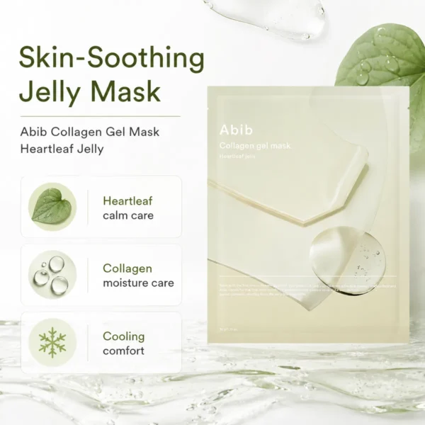 Abib Collagen Gel Mask Heartleaf Jelly 35g heartleaf calm care gel mask with collagen moisture support