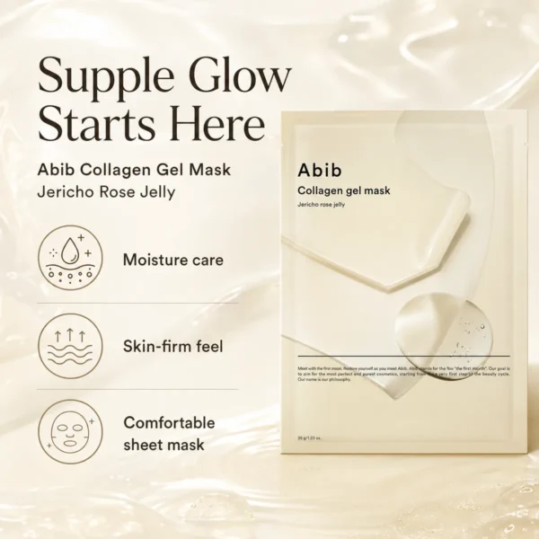 Abib Collagen Gel Mask Jericho Rose Jelly 35g sheet mask for a supple dewy look with collagen care and comfortable fit