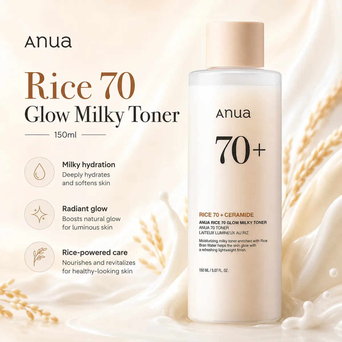 Anua Rice 70 Glow Milky Toner
