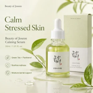 Beauty of Joseon Calming Serum Green Tea and Panthenol 30ml helps calm stressed skin soothe redness and support the moisture barrier