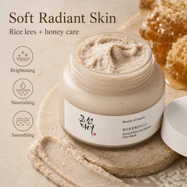 Beauty of Joseon Ground Rice and Honey Glow Mask 150ml realistic skincare image with rice and honey inspired glow care