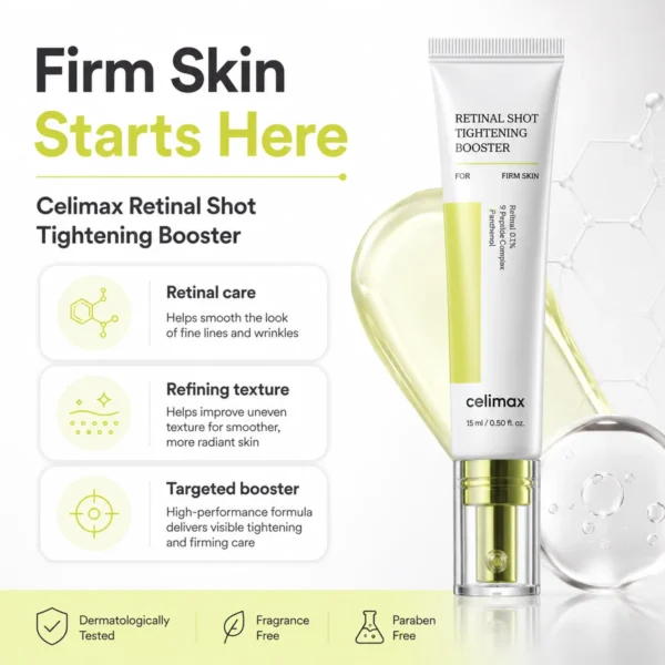 celimax-retinal-shot-tightening-booster-15ml-targeted-texture-refining Celimax Retinal Shot Tightening Booster 15ml targeted skincare booster for texture refining and smoother looking skin
