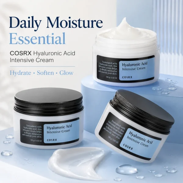 COSRX Hyaluronic Acid Intensive Cream 100ml moisturizing cream that boosts moisture content seals in hydration and feels light on skin