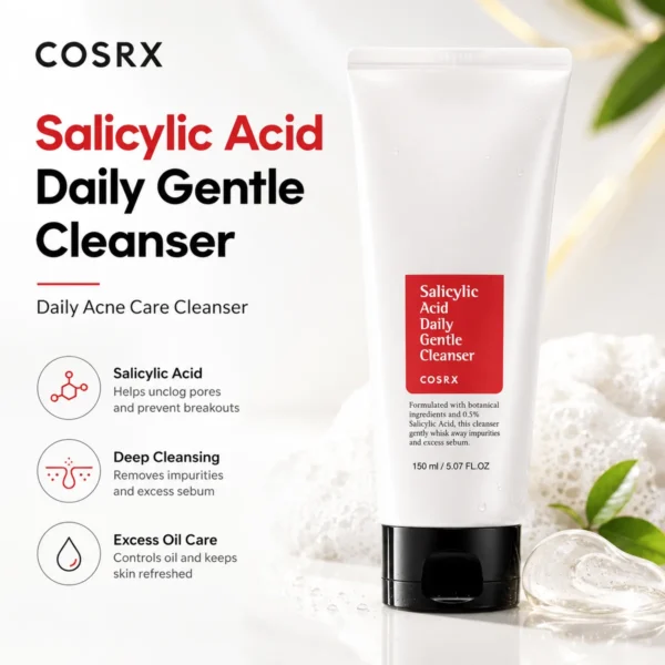 cosrx-salicylic-acid-daily-gentle-cleanser-150ml-daily-acne-care-cleanser COSRX Salicylic Acid Daily Gentle Cleanser 150ml daily acne care cleanser with salicylic acid for deep cleansing and excess oil care