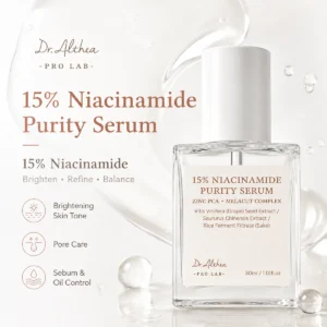 Dr Althea 15 percent Niacinamide Purity Serum 30ml for brightening skin tone pore care and sebum oil control