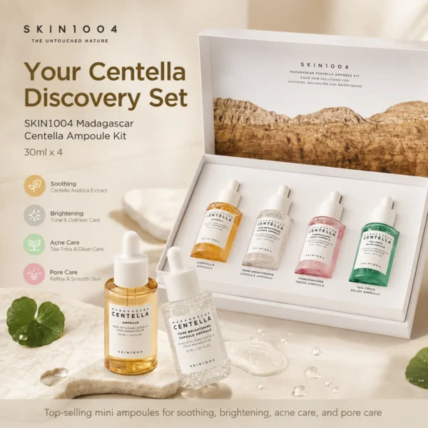 SKIN1004 Madagascar Centella Ampoule Kit 30ml x 4 discovery set for soothing brightening acne care and pore care