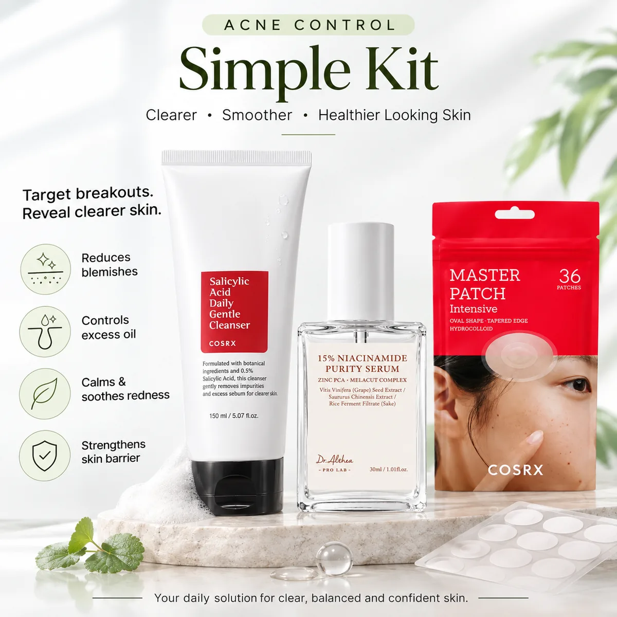 Acne Control Starter Kit Korean skincare bundle